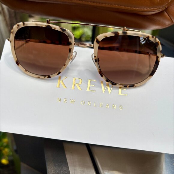 KREWE Matte Oyster 24K Polarized BRETON Sunglasses - Picture 9 of 11